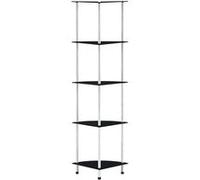 vidaXL Étagère 5 niveaux Verre Noir