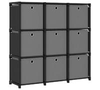 VidaXL Étagère 9 cubes Noir