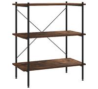 vidaXL Étagère à 3 Niveaux, Meuble de Rangement, Étagère à Livres, Organisateur de Salon Salle de Séjour Maison Intérieur, Noir et Naturel