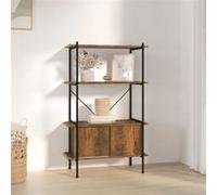 vidaXL Étagère à 4 Niveaux Armoire Étagère de Rangement Armoire de Rangement Organisateur Intérieur 80x40x130cm Acier Bois d'Ingénierie Bois G