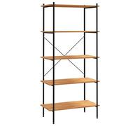 vidaXL Étagère à 5 Niveaux, Bibliothèque, Étagère sur Pied, Organisateur de Maison, Meuble de Rangement Salon Salle de Séjour Intérieur, Noir et Chêne