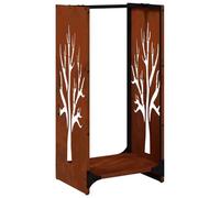 vidaXL Étagère à bois 40x30x80 cm – Acier résistant aux intempéries – Support à bûches