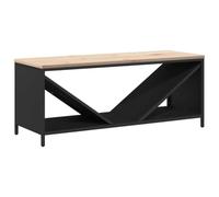 vidaXL Étagère à bois de chauffage avec plateau en bois noir