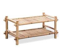 vidaXL Étagère à chaussures 2 niveaux Bambou