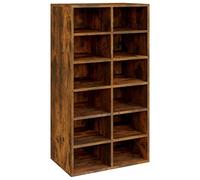 vidaXL Étagère à Chaussures Armoire à Chaussures Organisateur Meuble de Rangement Maison Intérieur Chêne Fumé 54x34x100,5 cm Bois Ingénierie