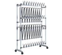 vidaXL Étagère à chaussures avec roulettes Argenté 89x27x120 cm