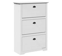 vidaXL Étagère à Chaussures BODO Blanc 80x35x118 cm, Rangement de Chaussures, Armoire de Rangement de Chaussures, Placard à Chaussures