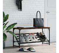 vidaXL Étagère à chaussures chêne fumé