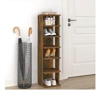 vidaXL Étagère à chaussures Chêne fumé 27,5x27x102 cm Bois d'ingénierie
