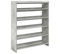 vidaXL Étagère à chaussures Gris béton 80x25x100 cm Bois d'ingénierie
