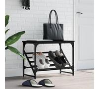 vidaXL Étagère à chaussures noir 60x30x45 cm bois d'ingénierie 833413