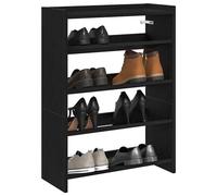 vidaXL Étagère à chaussures noir 80x25x61,5 cm bois d'ingénierie