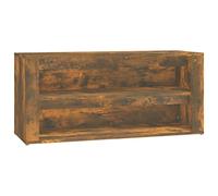 vidaXL Étagère à Chaussures Range-Chaussures Armoire de Rangemente Meuble à Chaussures Entrée Couloir Chêne Fumé 100x35x45 cm Bois d'Ingénierie