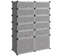 vidaXL Étagère à Chaussures Range Chaussures de Salon Armoire à Chaussures de Dortoir Meuble de Rangemengt Intérieur Noir 94x37x125 cm PP
