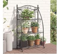 vidaXL Étagère à fleurs Noir 56x30x96 cm Acier 319353