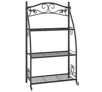 vidaXL Étagère à fleurs Noir 56x30x96 cm Acier, support de plantes, étagère pour plantes, support de fleurs, étagère en échelle, support de pots