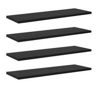 vidaXL Étagère à livres 4 pcs Noir 60 x 20 x 1,5 cm Bois d'ingénierie, Panneau de bibliothèque élégant, solution moderne de rangement pour le salon, étagère minimaliste et mobilier d'intérieur robuste