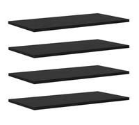 vidaXL Étagère à Livres 4 pcs Noir 60 x 30 x 1,5 cm Bois d'ingénierie, Étagère Durable, Design Rectangle, Solution Moderne pour Salon, Rangement Bureaux, Meubles Maison