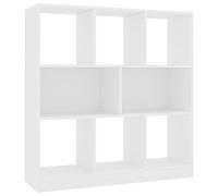 vidaXL Étagère à Livres avec 8 Grands Compartiments - Étagère Murale en Panneaux de Particules - Blanc - 97,5 x 29,5 x 100 cm