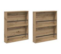 vidaXL Étagère à magazines 2 pcs Chêne artisanal 60 x 12 x 70 cm