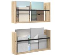 vidaXL Étagère à Magazines 2 pcs Chêne Sonoma 60 x 12 x 30 cm, Porte-revues Moderne, Rangement Mural rectangulaire, Organisateur Pratique, Design Minimaliste