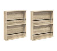 vidaXL Étagère à magazines 2 pcs Chêne Sonoma 60 x 12 x 70 cm