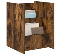 vidaXL Étagère à Magazines avec étagère Chêne fumé 35 x 35 x 45 cm, Étagère rectangulaire Moderne, Rangement Durable, Support Bois, Porte-Revue, Accessoire Fonctionnel de Bureau