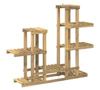 vidaXL Étagère à plantes blanche, 118 x 25 x 96,5 cm, en bois d'acacia massif