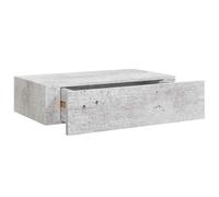 vidaXL Etagère à Tiroir Murale Etagère Flottante Etagère Suspendue Salon Salle de Séjour Maison Intérieur Gris Béton 40x23,5x10 cm MDF