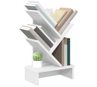 vidaXL Étagère Arbre 3 Niveaux 30 x 18 x 48 cm Bois d'ingénierie Blanc, Étagère Arbre stylée, Meuble Moderne étroit, Support déco pour Le Salon, étagères Maison Tendance