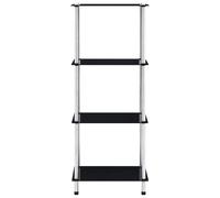 vidaXL Étagère avec 4 étagères noir 40x40x100 cm verre trempé