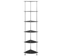 vidaXL Étagère avec 6 étagères noir 30x30x160 cm verre trempé