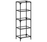 vidaXL Étagère avec étagères en verre Transparent 40x30x123 cm Acier