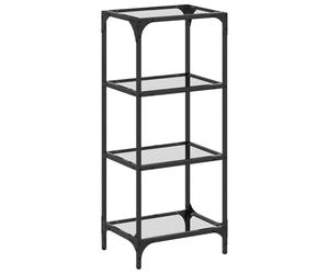 vidaXL Étagère avec étagères en verre Transparent 40x30x95 cm Acier