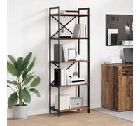 Étagère industrielle en bois d'ingénierie - vidaXL - 56x34x171 cm - Bois ancien - 5 étagères - Cadre en acier