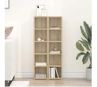 vidaXL Étagère CD, lot de 2, 21x16x93,5 cm, Bois reconstitué Chêne Sonoma, Meuble vitrine avec compartiment, Rangement 802699