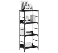 vidaXL Étagère Chêne Noir 50 x 33 x 117,5 cm Bois d'ingénierie, Solution de Rangement Moderne pour Le Salon, étagères indépendantes et décor, Organisation intérieure