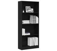 vidaXL Étagère Chêne Noir 60 x 24 x 143 cm Bois d'ingénierie, Séjour, Bibliothèque rectangulaire Moderne, Meuble de Rangement décoratif, Étagère contemporaine
