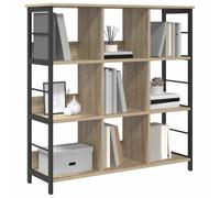 vidaXL Étagère Chêne Sonoma 102 x 32 x 104,5 cm Bois d'ingénierie, Bibliothèque Industrielle, Espace de Rangement, Design rectangulaire, étagère déco, Bureau, Salon, à Poser