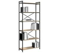 vidaXL Étagère Chêne Sonoma 80 x 30 x 189,5 cm Bois d'ingénierie, Étagère Industrielle Moderne, Rangement en étagères, déco pour Organiser ta Maison, Meuble Livre Libre