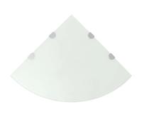 vidaXL Étagère Coin Supports Chromés Verre Blanc
