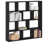 vidaXL Étagère cube murale 12 compartiments noir bois d'ingénierie