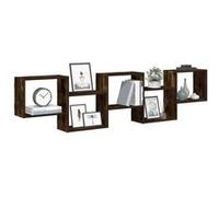 vidaXL Étagère cube murale 5 compartiments chêne fumé bois ingénierie 859999 Marron