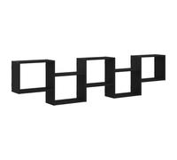 vidaXL Étagère cube murale 5 compartiments – Bois d'ingénierie Noir – 859996