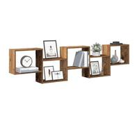 vidaXL Étagère cube murale 5 compartiments vieux bois bois ingénierie Marron