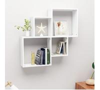 vidaXL Étagère murale cube Bois d'ingénierie Blanc 80x15x78,5 cm