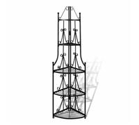 vidaXL Étagère d’Angle Porte-Plantes 5 Niveaux, Hauteur 160 cm, Acier Noir à Motifs de Rosiers