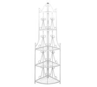 vidaXL Étagère d'angle pour plantes sur pied – Acier blanc