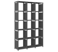 vidaXL Étagère d'affichage 15 cubes - Gris