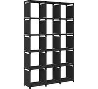 vidaXL Étagère cube avec 15 compartiments noir 103x30x175,5 cm Tissu